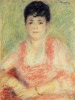 Portrait in a pink dress 1880